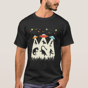 Camiseta Secuestro De Alien Vintage T-Rex Loch Ness Bigfoot