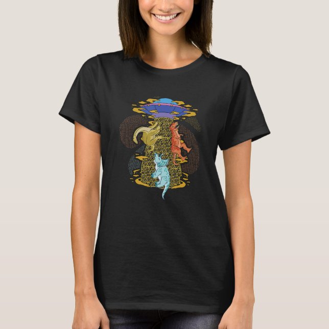 Camiseta Secuestro de Alienados de Dinosaurios Ufo 1 (Anverso)