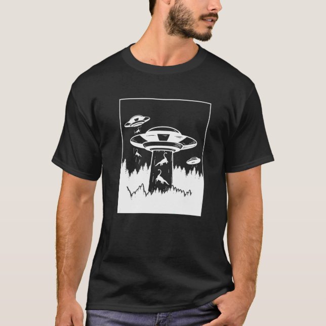 Camiseta Secuestro de dinosaurios Alien Sci Fi Ufo Extrater (Anverso)