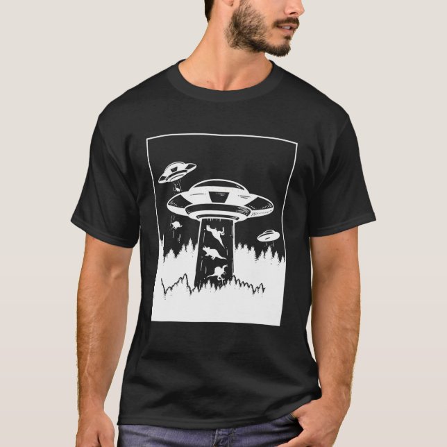 Camiseta Secuestro de dinosaurios Alien Sci-Fi Ufo Extrater (Anverso)