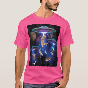 Camiseta Secuestro De Ufo De Gato Gracioso De Galaxia