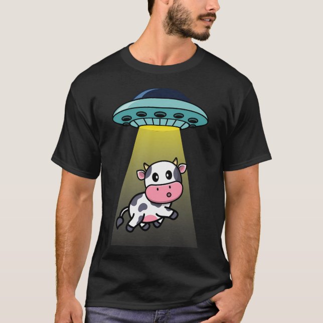 Camiseta Secuestro De Vacas Alienígenas Volando Ufo (Anverso)