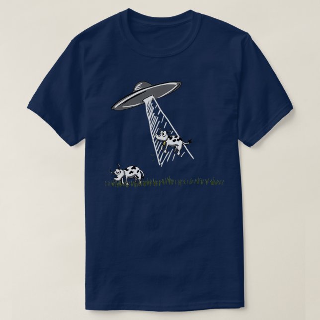 Camiseta Secuestro de vacas de OVNI (Diseño del anverso)