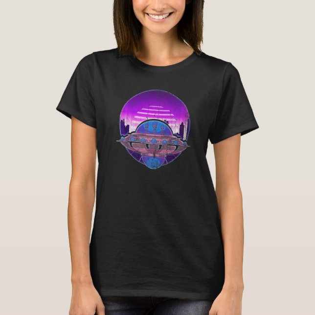 Camiseta Secuestro de vaporwave Ufo de los años 90 para Bel (Anverso)