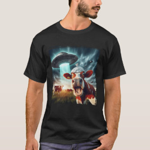 Camiseta Secuestro Divertido de Vaca por OVNI Selfie Alien 