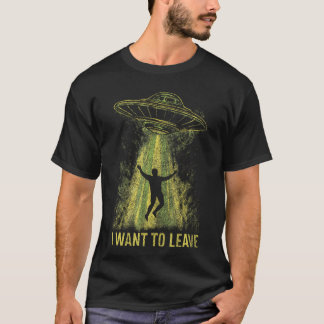 Camiseta Secuestro Ovni Alien Divertido Quiero Dejar El Esp