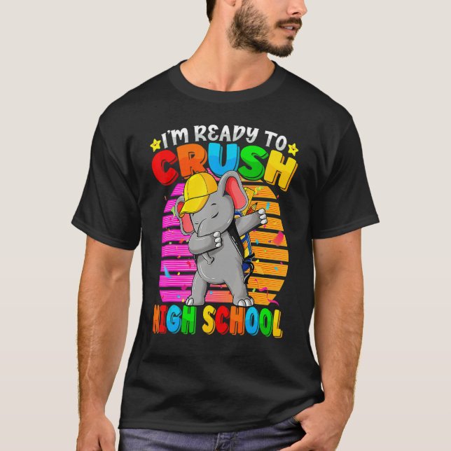 Camiseta Secundaria Dabbing Elephant Back To School Backpa (Anverso)