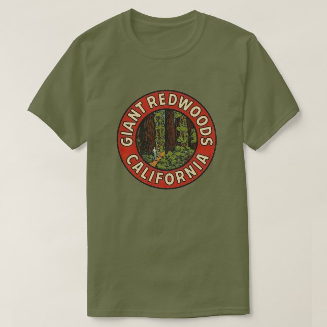 Camiseta secuoyas gigantes California - (Diseño del anverso)