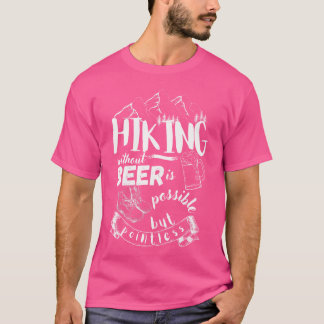 Camiseta Sed De Cerveza Mientras Subes Una Montaña Bebe Un
