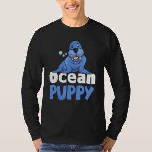 Camiseta Seda de cachorro de león marino de los animales de