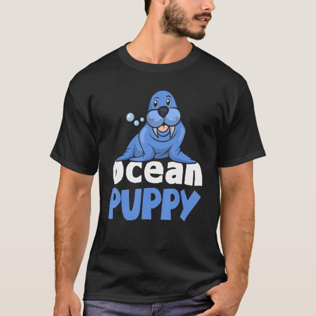 Camiseta Seda de cachorro de león marino de los animales de (Anverso)