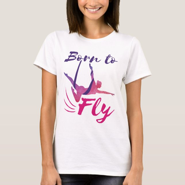 Camiseta Sedas aéreas de yoga nacidas para volar (Anverso)