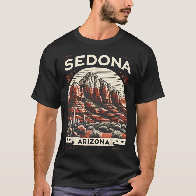 Camiseta Sedona Az Hiking Outdoors Mountain Sedona Usa Retr (Anverso)