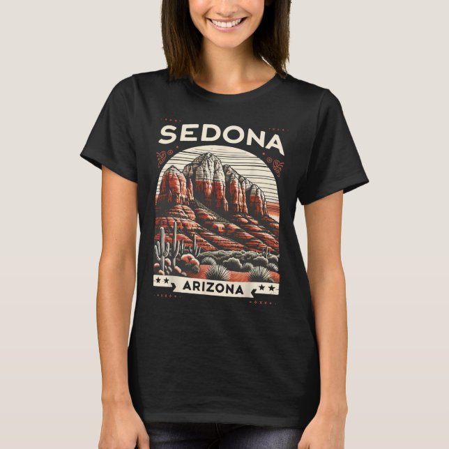 Camiseta Sedona Az Hiking Outdoors Mountain Sedona Usa Retr (Anverso)