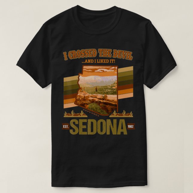 Camiseta Sedona AZ Senderismo Puente De Los Diablos Cruzo E (Diseño del anverso)