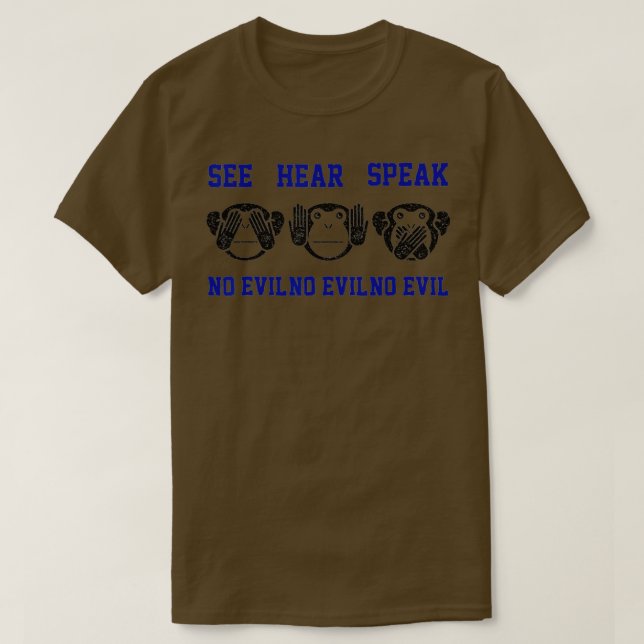 Camiseta See Hear Speak No Evil  3 Monkeys  Resist  (Diseño del anverso)