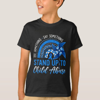 Camiseta See Something Say Something Blue Ribbon Pinwheel