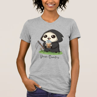 Camiseta Segador adorable bebiendo té de boba