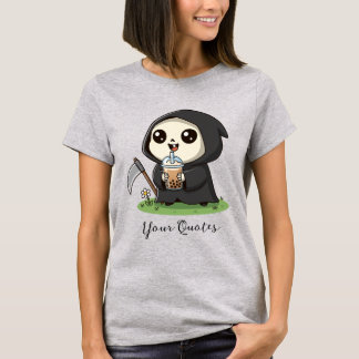Camiseta Segador adorable bebiendo té de boba
