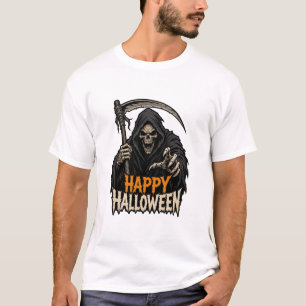 Camiseta Segador Siniestro Feliz Halloween Gráfico de Terro