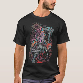 Camiseta Segador Sombrío de Neón: Muerte al Estilo Cyberpun