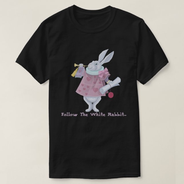 Camiseta Seguir al Conejo Blanco (Diseño del anverso)