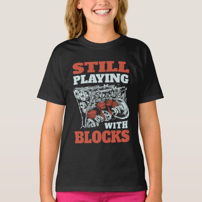 Camiseta Seguir jugando con bloques Mecánica (Anverso)