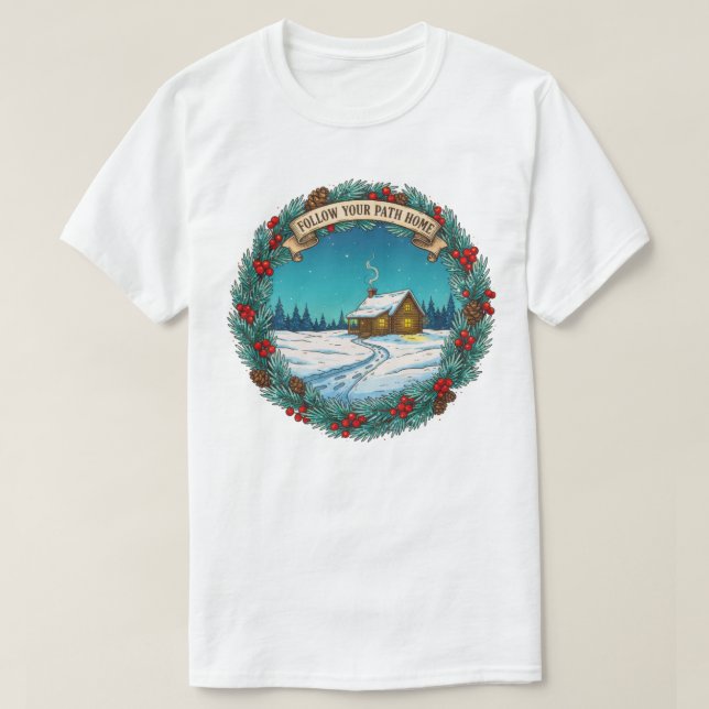 Camiseta Seguir la escena de la cabina de Navidades de la r (Diseño del anverso)