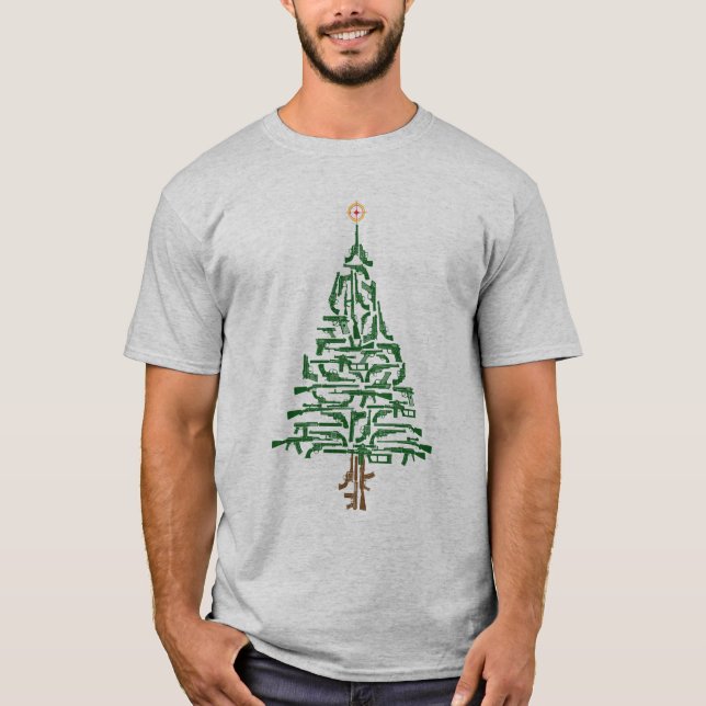 Camiseta Segunda enmienda el árbol de Navidad de Hunter (Anverso)
