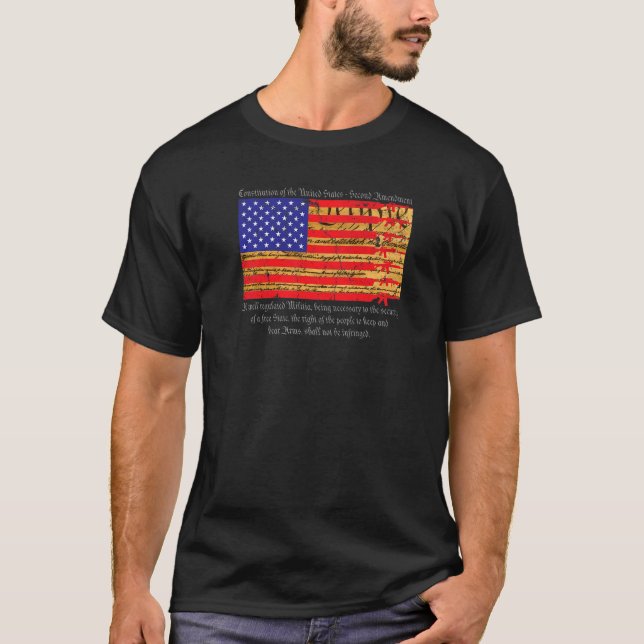 Camiseta Segunda Enmienda Semi Rifle Automático American Fl (Anverso)