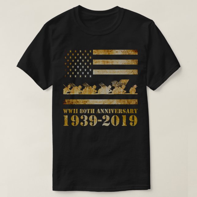 Camiseta Segunda Guerra Mundial 80 Aniversario de Veteranos (Diseño del anverso)