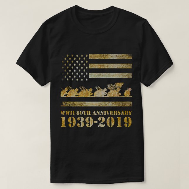Camiseta Segunda Guerra Mundial 80 Aniversario de Veteranos (Diseño del anverso)