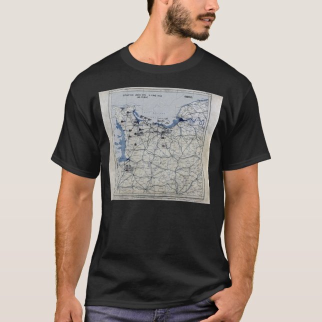 Camiseta Segunda Guerra Mundial día D mapa 6 de junio de (Anverso)