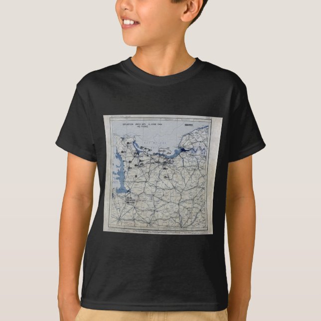 Camiseta Segunda Guerra Mundial día D mapa 6 de junio de (Anverso)