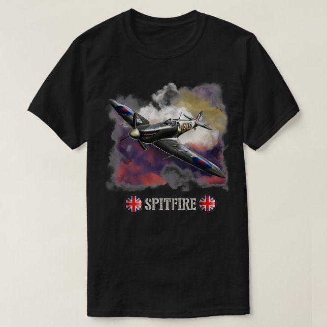 Camiseta Segunda Guerra Mundial Supermarino Británico Spitf (Diseño del anverso)