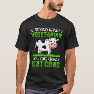 Camiseta Segunda mano Vegetarianas vacas come hierba como v