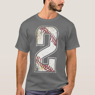 Camiseta Segundo cumpleaños, béisbol grande número dos Bo d