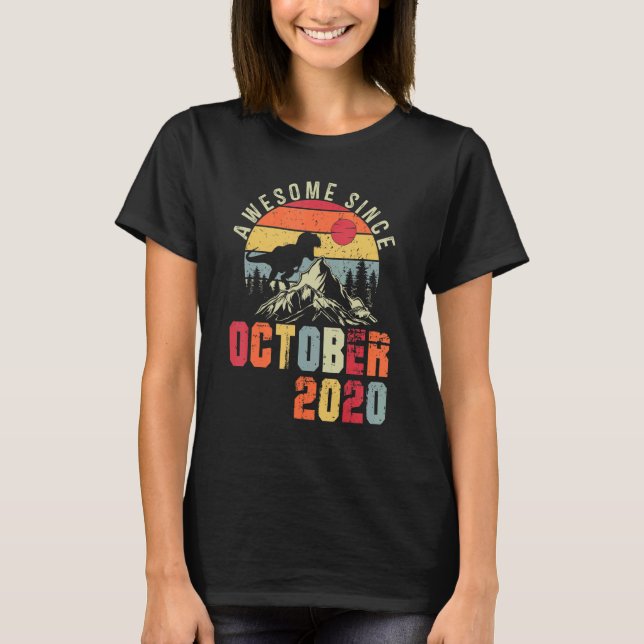 Camiseta Segundo cumpleaños de los dinosaurios retro hace d (Anverso)