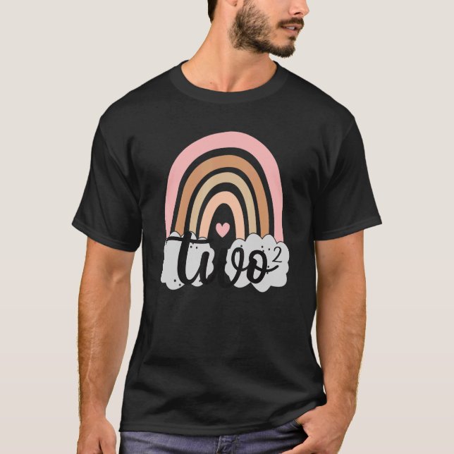 Camiseta Segundo cumpleaños del arcoiris de 2 años para los (Anverso)