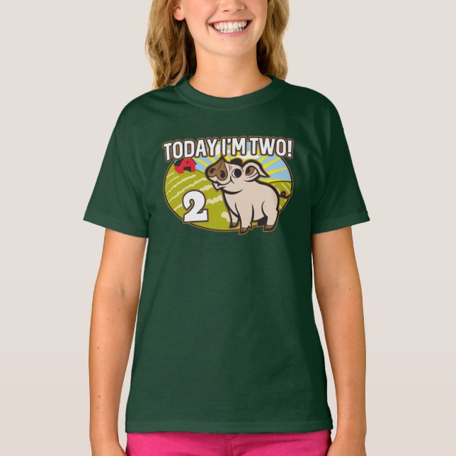 Camiseta ¡Segundo cumpleaños del niño hoy soy dos! Cerdo cú (Anverso)