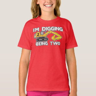 Camiseta Segundo cumpleaños del niño que cavaré siendo dos 