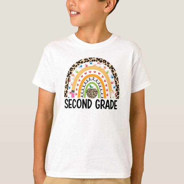 Camiseta Segundo curso de arcoiris colorido (Anverso)