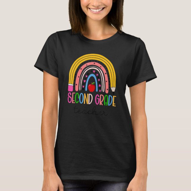 Camiseta Segundo curso del profesor Crayon Rainbow 2º grado (Anverso)