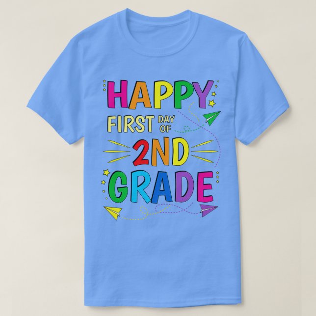 Camiseta Segundo curso feliz primer día escolar (Diseño del anverso)
