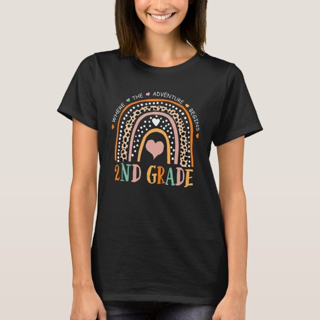Camiseta Segundo Grado de Arcoiris Leopardo Donde Comenzó L (Anverso)