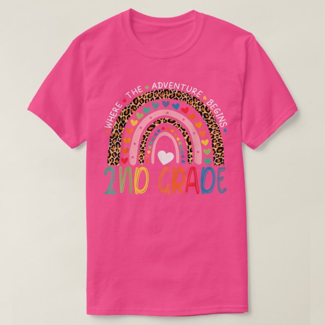 Camiseta Segundo Grado de Arcoiris Leopardo Donde Comenzó L (Diseño del anverso)