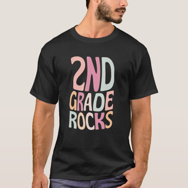 Camiseta Segundo grado de profesor de retro de rocas estudi (Anverso)