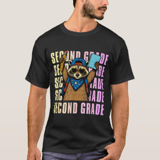 Camiseta Segundo Grado Mapache Divertido De vuelta al coleg