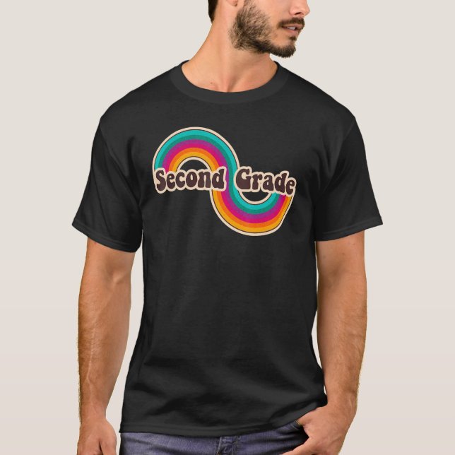 Camiseta Segundo Grado Retro Arcoiris Cute 2º Grader De Vue (Anverso)