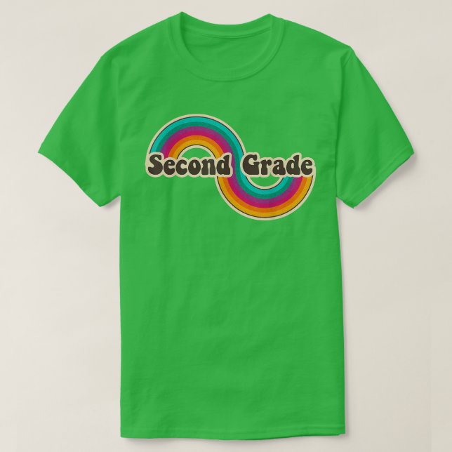 Camiseta Segundo Grado Retro Arcoiris Cute segundo Grader d (Diseño del anverso)